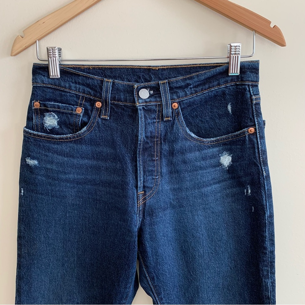 Classic High-Rise Straight Jeans in Dark Blue - Picture 5 of 7